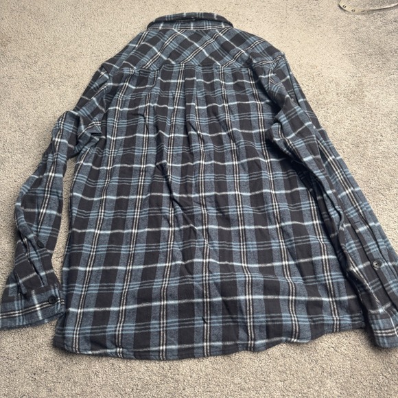 Axel Brand Men's Large Long Sleeve Button Up Blue Flannel - Picture 5 of 6